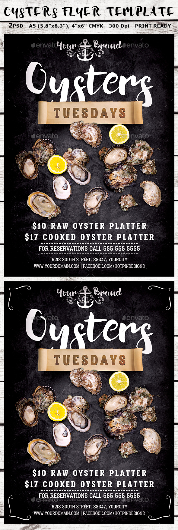 Oysters Promotion Flyer Template - Restaurant Flyers