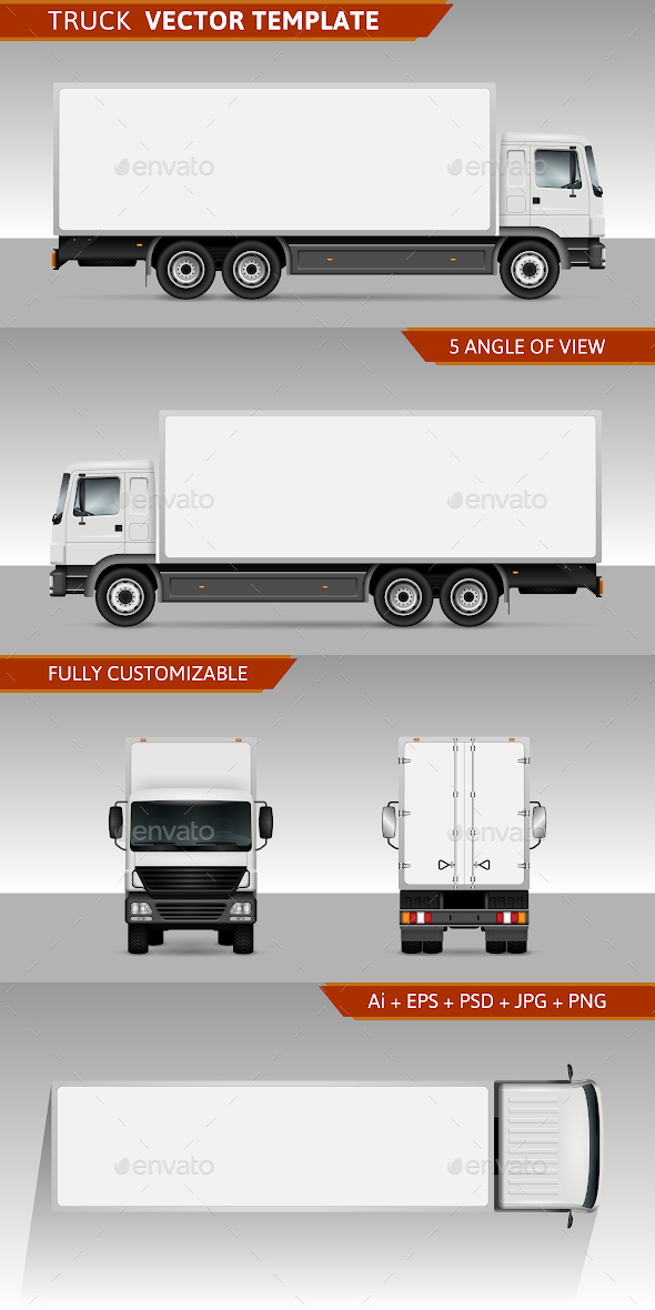 Delivery truck Vector template - Man-made Objects Objects