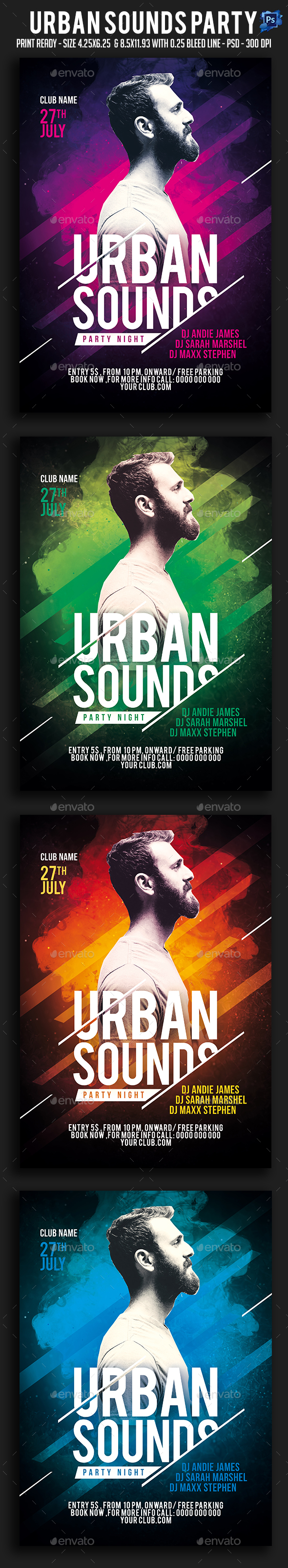 Urban Sounds Party Flyer