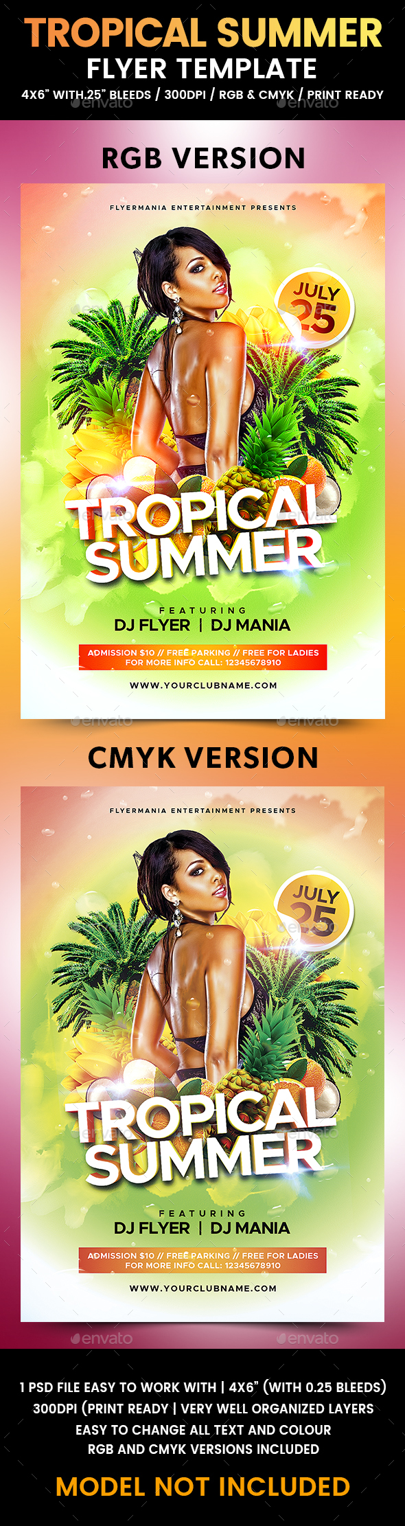 Tropical Summer Flyer Template