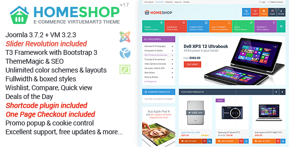 Homeshop Responsive Multipurpose VirtueMart Theme - VirtueMart Joomla