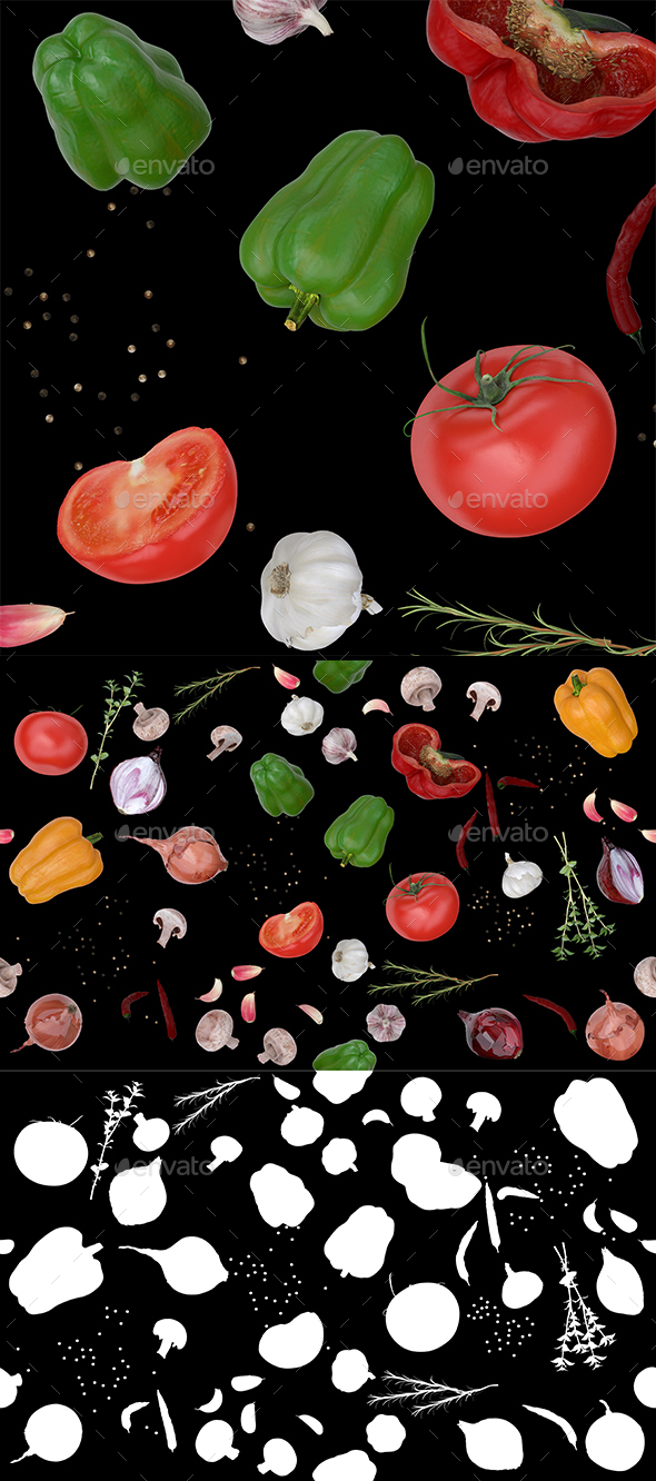 Vegetables Set - 3D Backgrounds