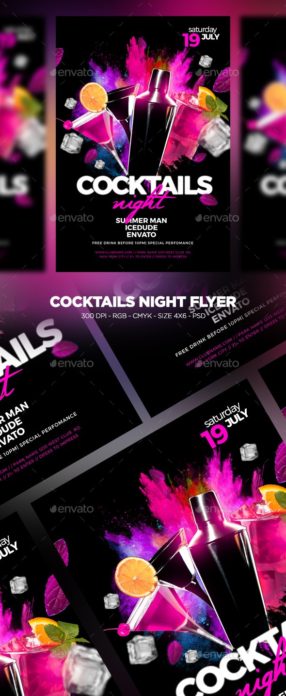 Cocktails Night Flyer - Clubs & Parties Events