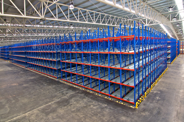 Distribution center warehouse storage shelving systems