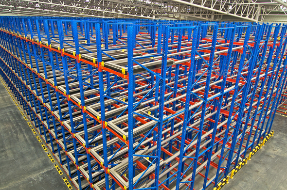Warehouse shelving storage, metal, pallet racking system