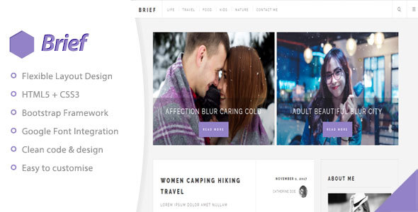 Brief & Blog - Personal Blog Template by Beeskip