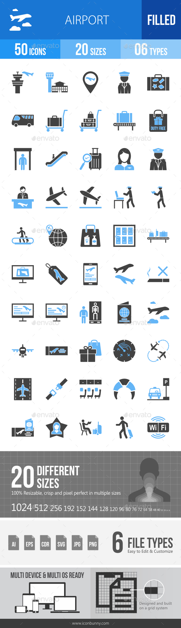 Airport Blue & Black Icons - Icons