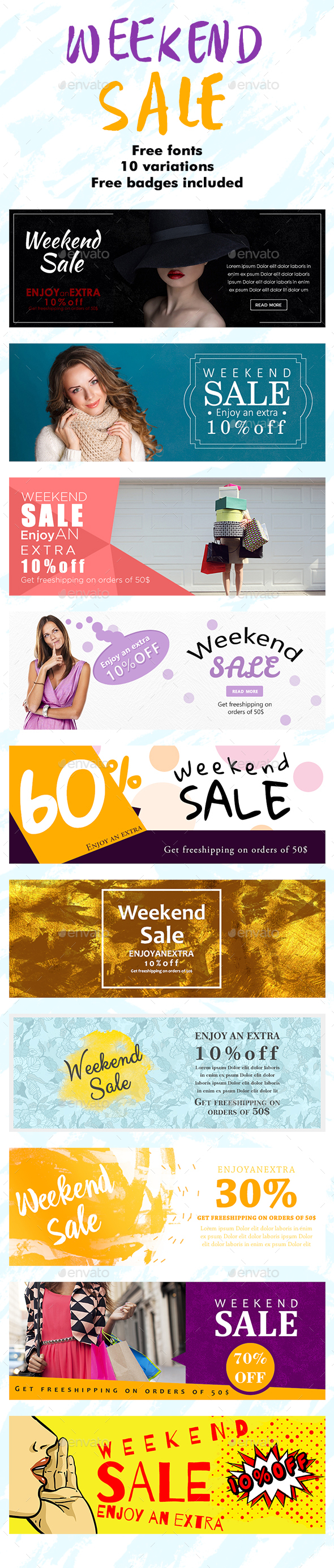 Weekend Sale Banners - Banners & Ads Web Elements