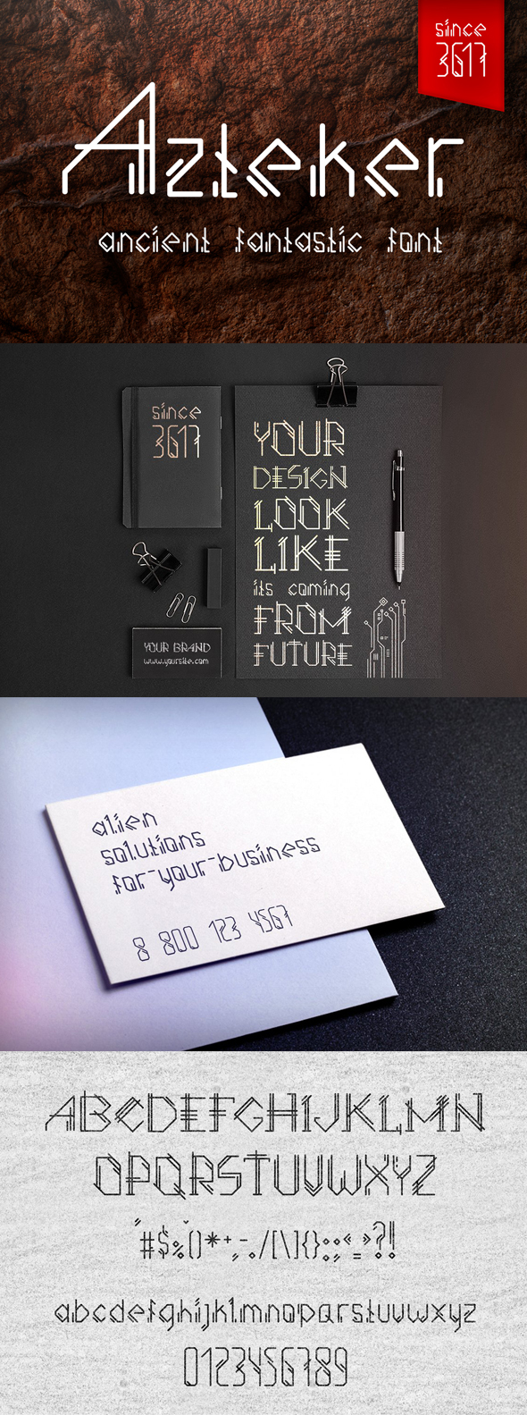 Azteker - Ancient Fantastic Font - Sans-Serif Fonts