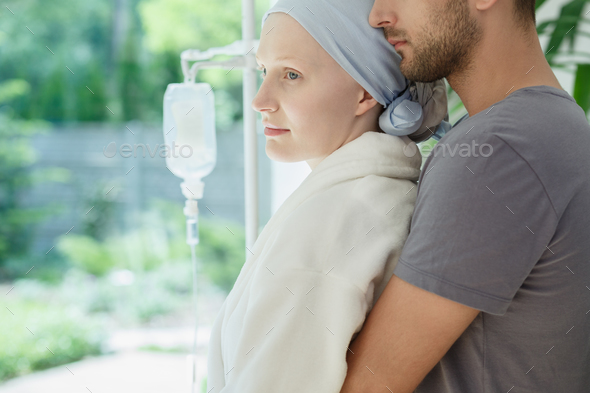 Wife with drip - Stock Photo - Images