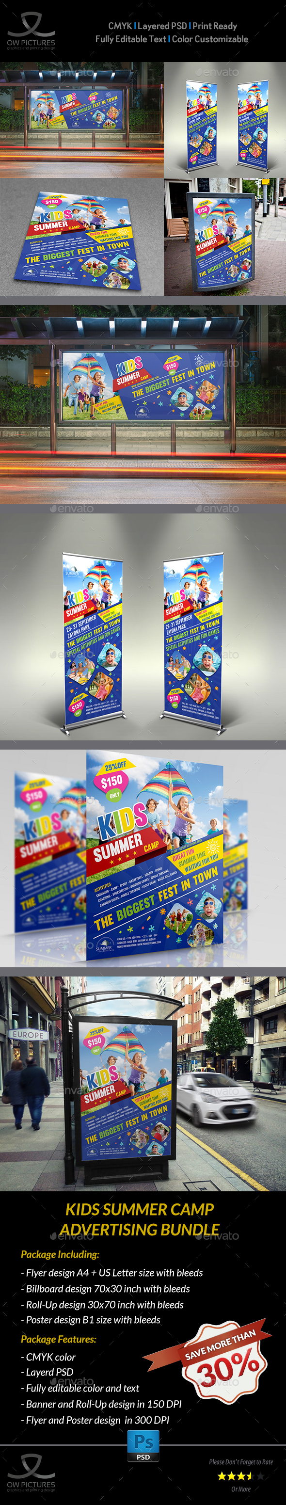 GraphicRiver Kids Summer Camp Advertising Bundle 20249734