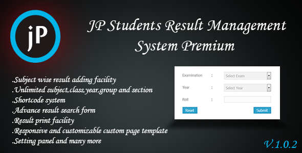 JP Students Result Management System Premium - CodeCanyon Item for Sale