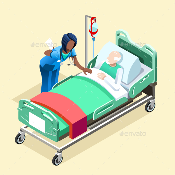 Medical Nurse Talking with Patient Vector Isometric People - Health/Medicine Conceptual