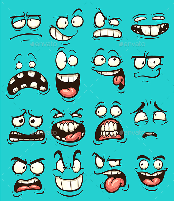 Cartoon Faces by memoangeles | GraphicRiver