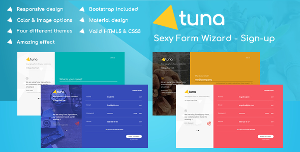 Tuna Form Wizard, Signup, Login, Reservation and Questionnaire