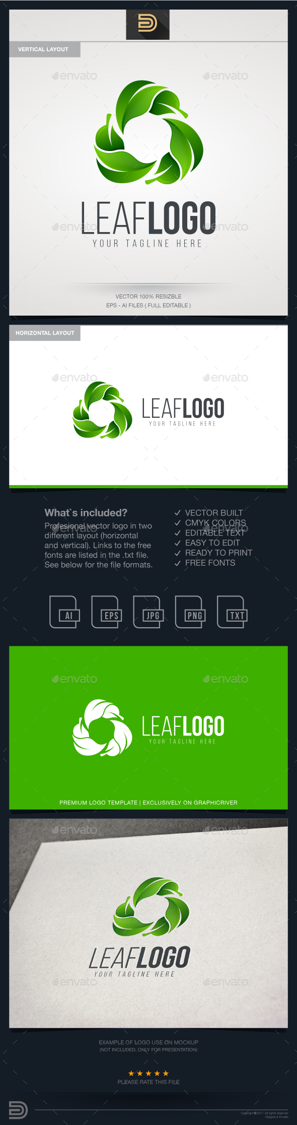 Leaf Logo - Nature Logo Templates