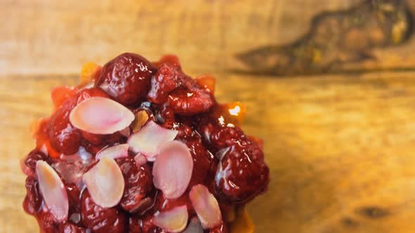 Basket Cake with Raspberry Berries and Pink Chocolate Petals alt