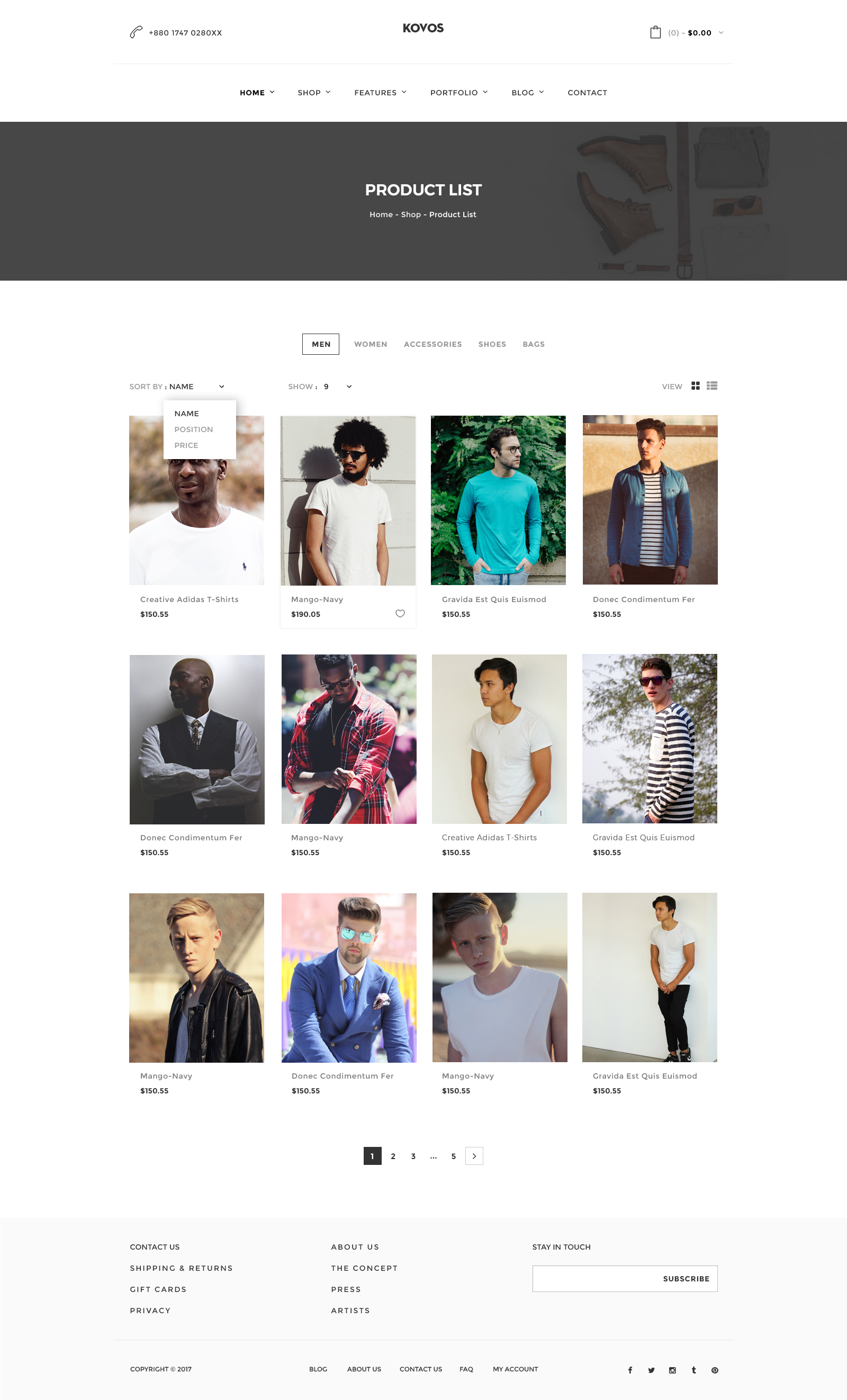 Kovos - The Online Fashion Store PSD Template