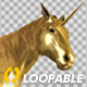 Golden Unicorn  - Stamping Hoof - Side View - VideoHive Item for Sale