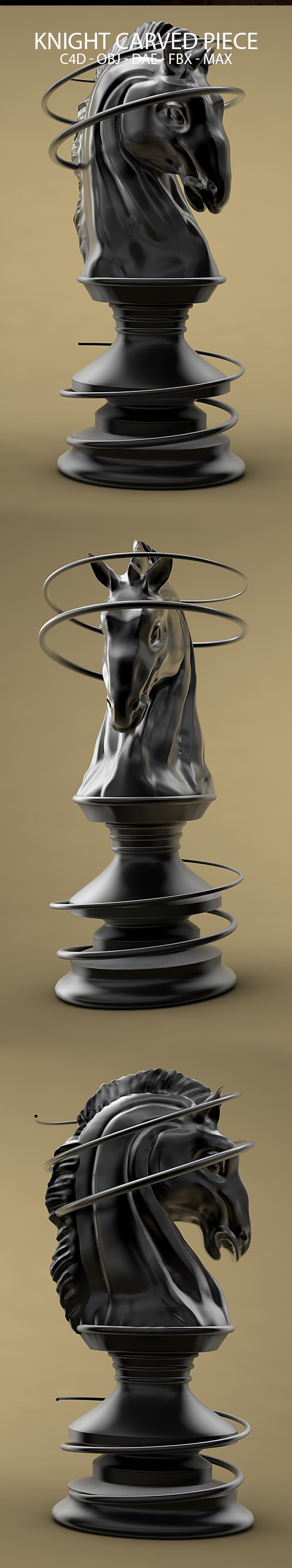 Sculpted Knight Chess - 3Docean 19972935