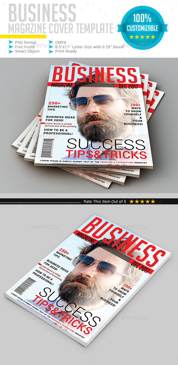 Business Magazine Cover Template - Magazines Print Templates