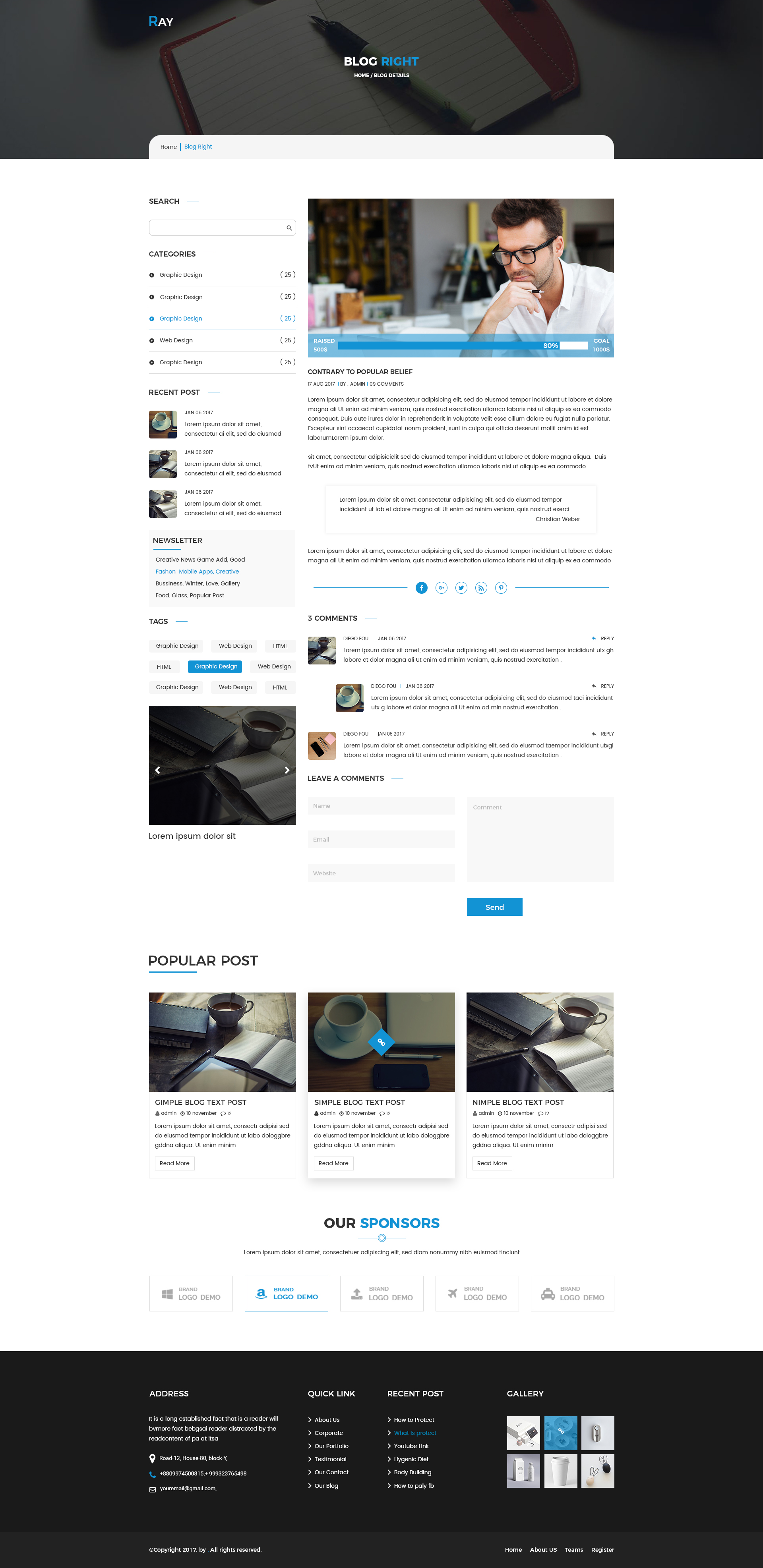 Ray - Corporate PSD Template