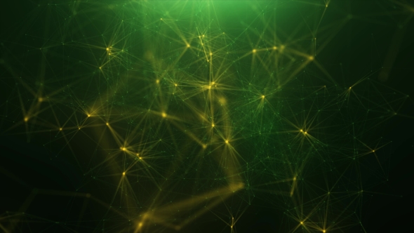 Yellow-green Abstract Background of Plexus