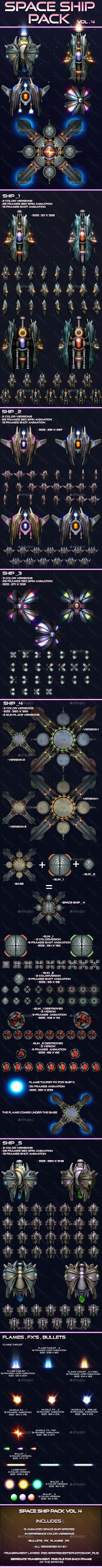 Space Ship Pack Vol.4 - Sprites Game Assets