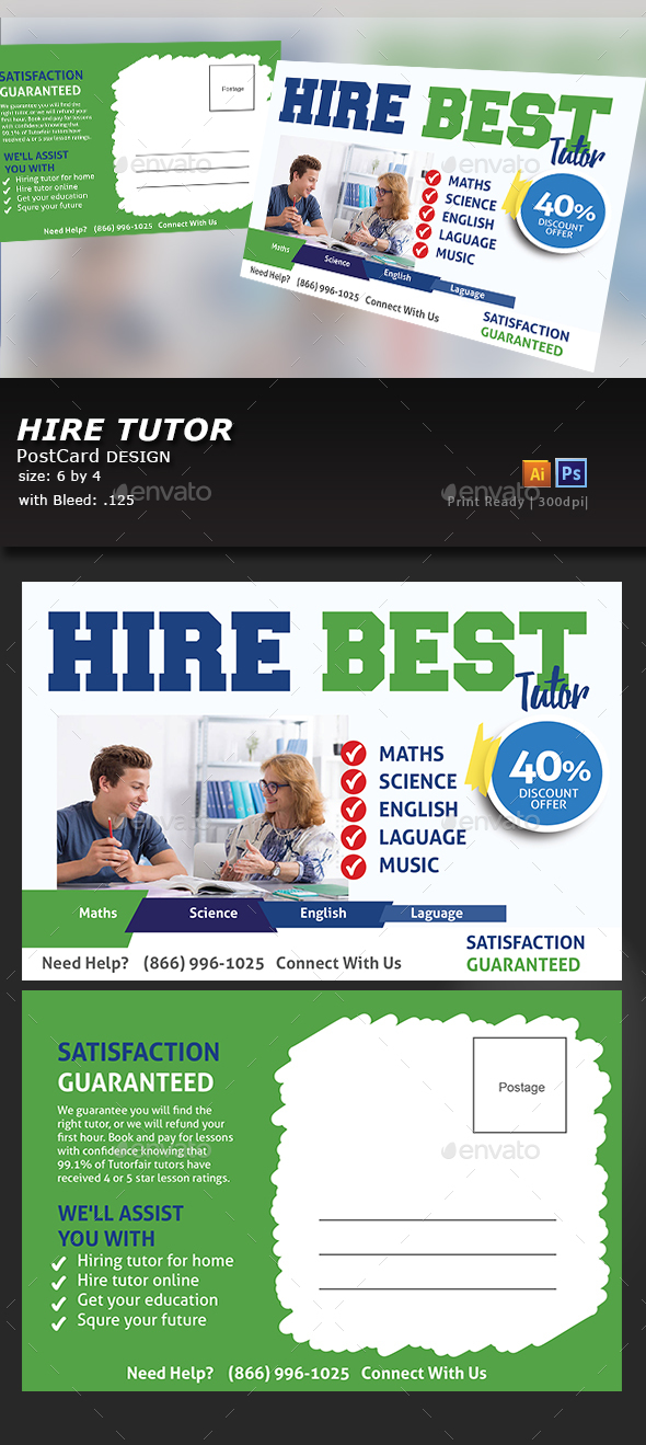 GraphicRiver Tutor Postcard 20256431 GraphicRiver Tutor Postcard 20256431
