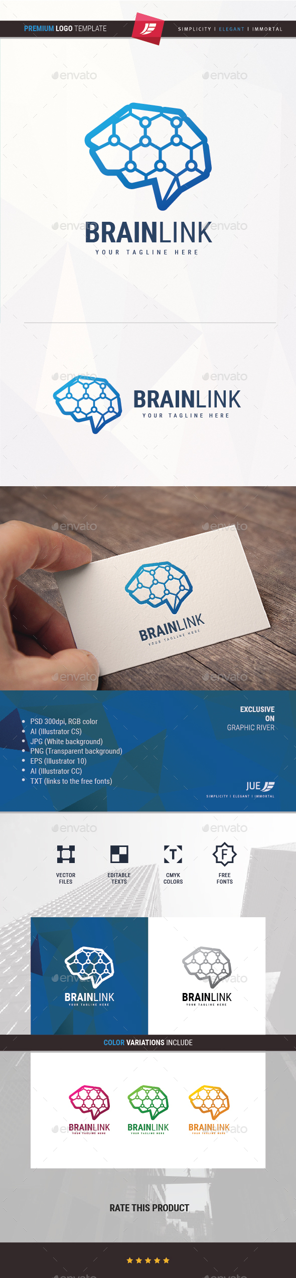 Brain Link Logo - Symbols Logo Templates