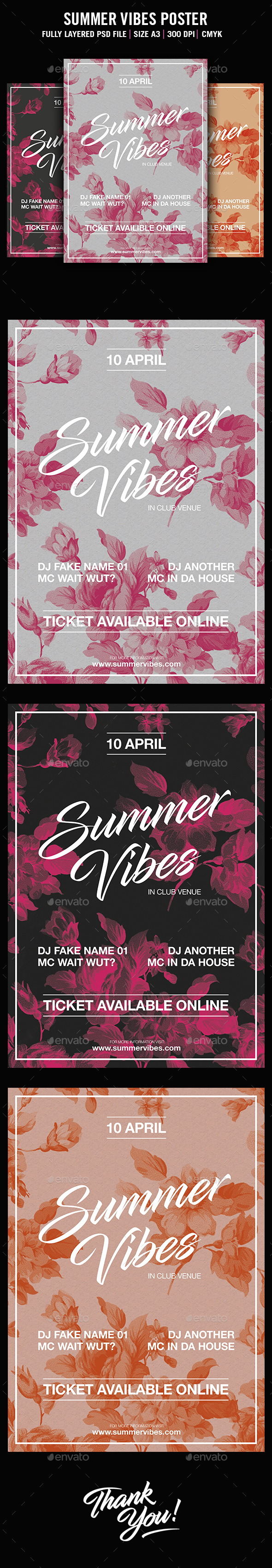 Summer Vibes Party Poster - Clubs & Parties Events