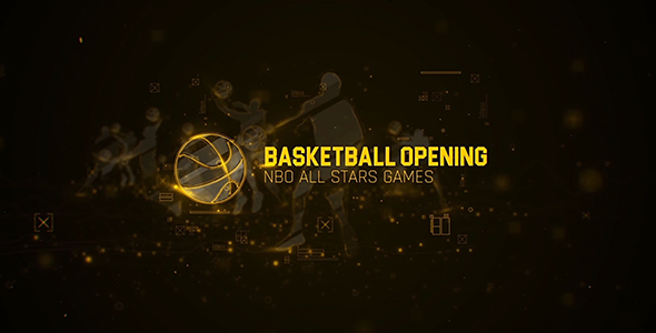 Basketball Team Openings / Sports and Actions/ Light and Gold Paricle Slide/ NBA Games/ TV Broadcast