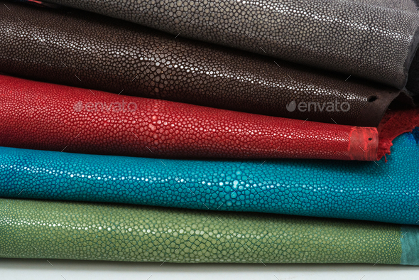 Stingray leather, fish hide in five colors