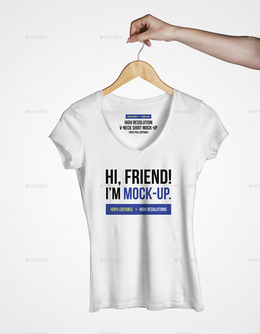 Download Female V Neck T Shirt Mockup By Himockup Graphicriver