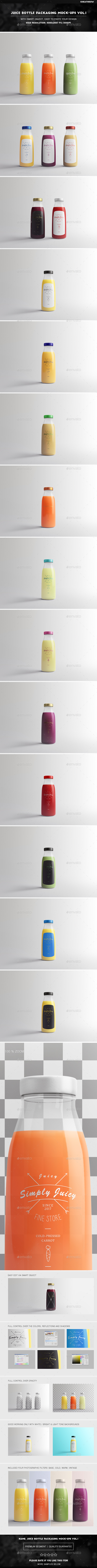 Juice Bottle Packaging Mock-Ups Vol.1