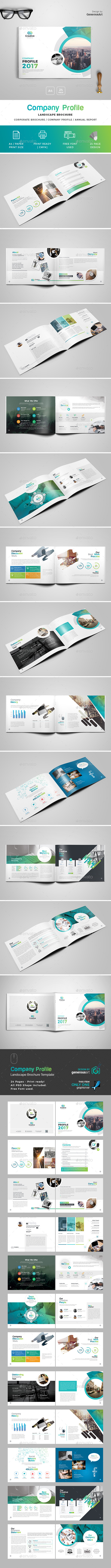 Company Profile Landscape Brochure - Brochures Print Templates