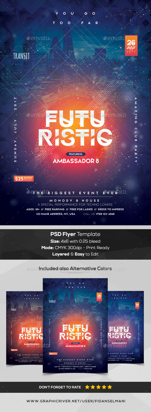 Futuristic - Premium PSD Flyer Template - Events Flyers