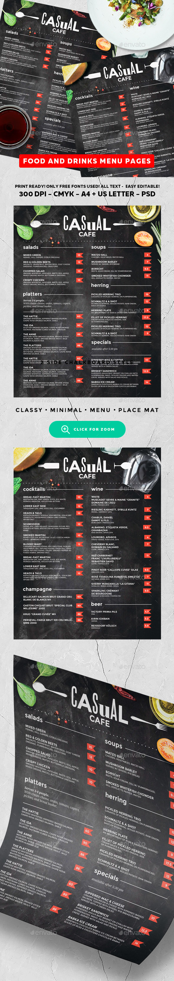 Chalkboard Restaurant Menu