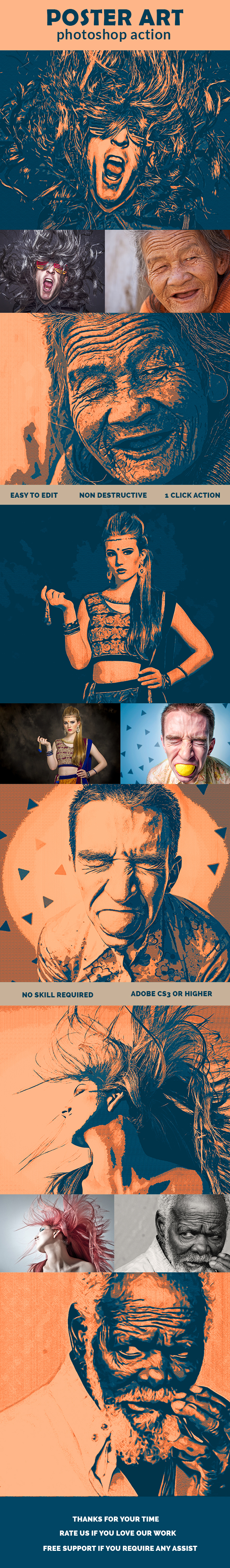 Poster Art - Photoshop Action - Photo Effects Actions