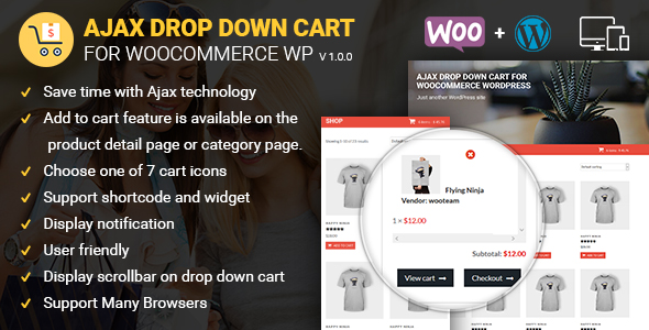  Ajax Drop Down Cart for WooCommerce Wordpress