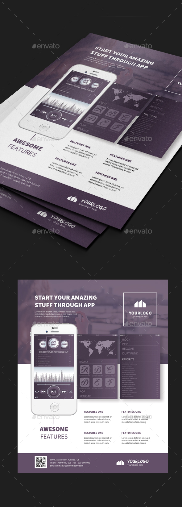 Mobile App Flyer Template - Corporate Flyers