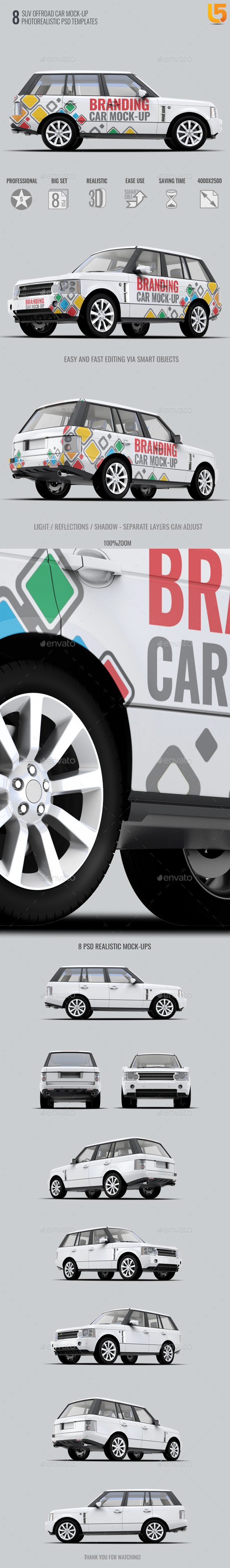SUV Offroad Car Mock-Up - Vehicle Wraps Print