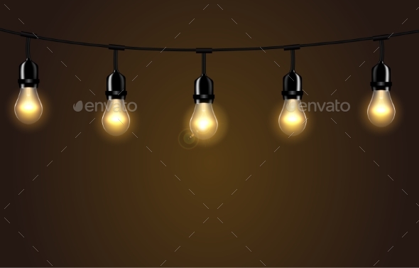 Lights Isolated Realistic Design Elements - Backgrounds Decorative