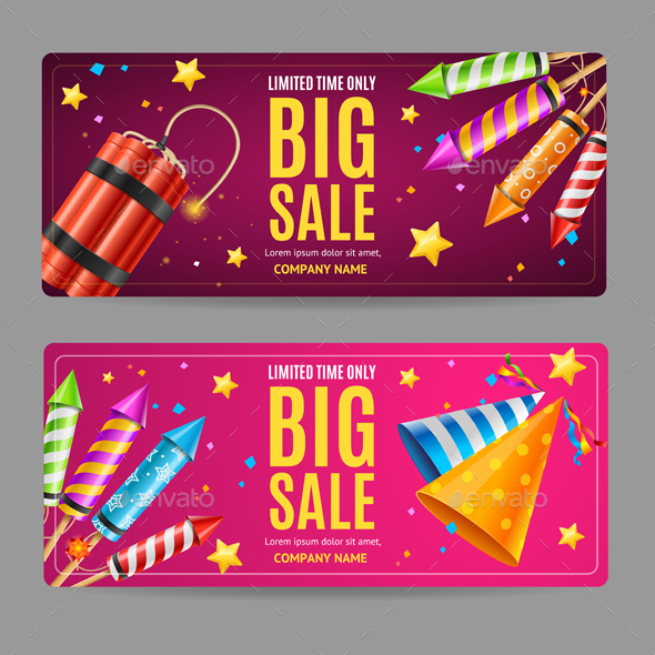 Big Sale Menu Option Banner Card Set