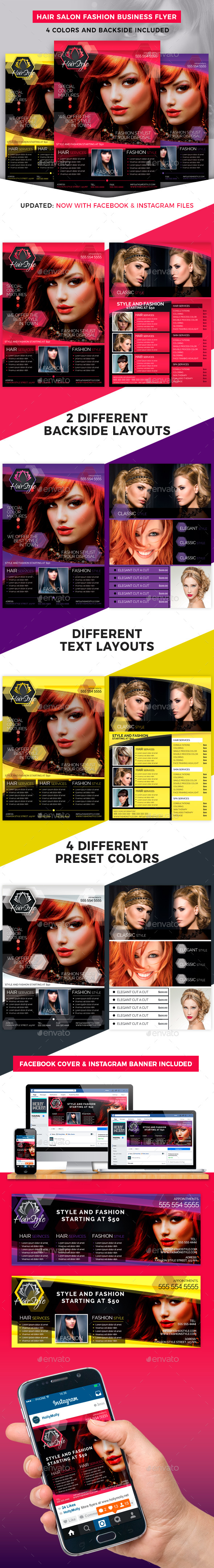 Hair Salon Fashion Style Business Flyer - Corporate Flyers