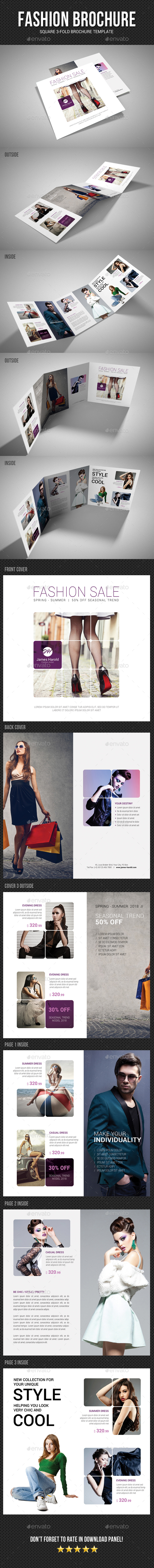 Square Tri-Fold Fashion Brochure 03 - Catalogs Brochures