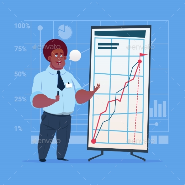 Business Man With Flip Chart - Concepts Business