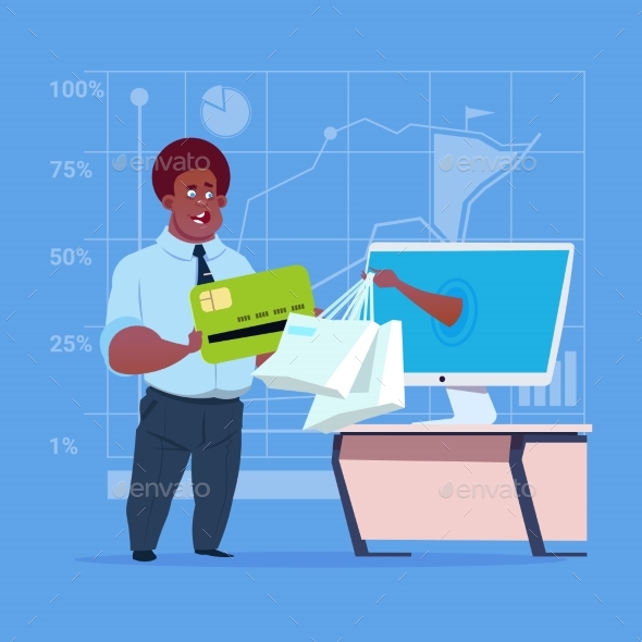 Business Man Shops Online - Computers Technology