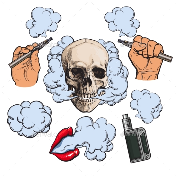 Vaping Related Elements - Miscellaneous Vectors