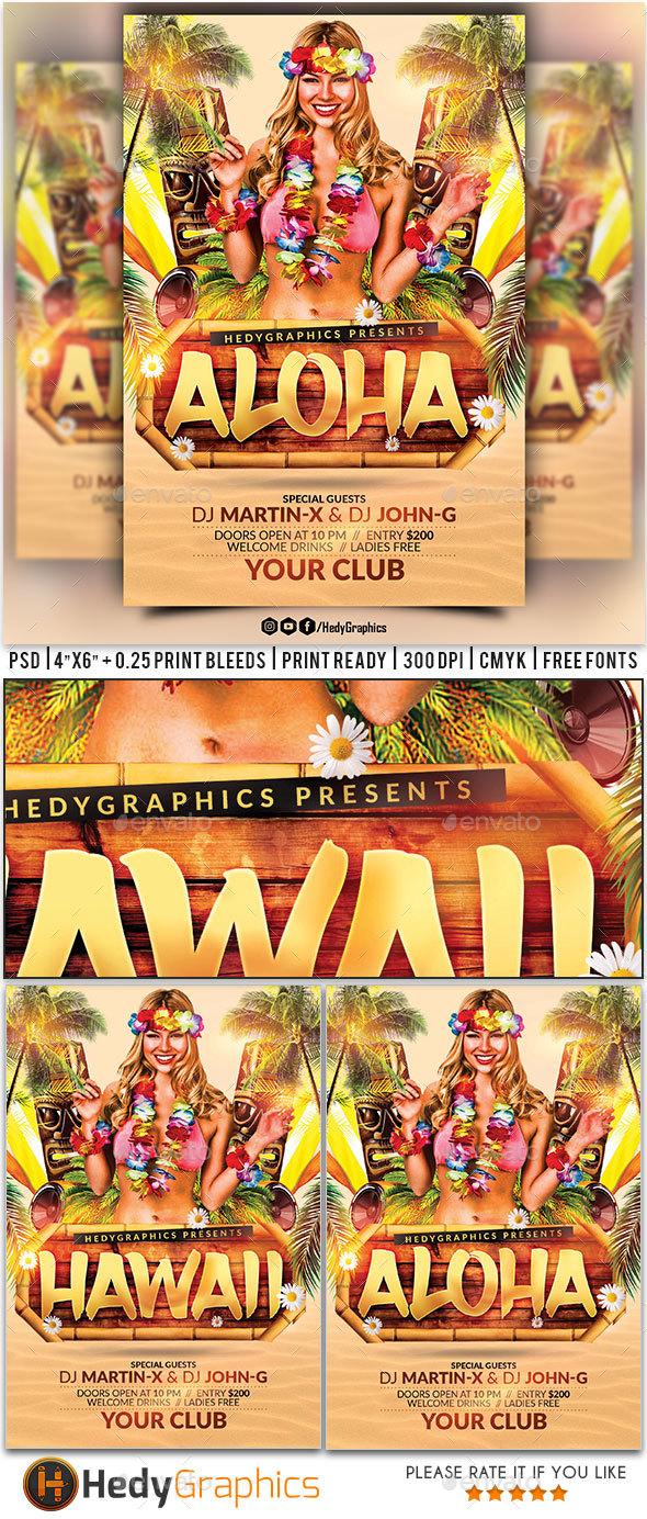 Aloha Flyer - Clubs & Parties Events